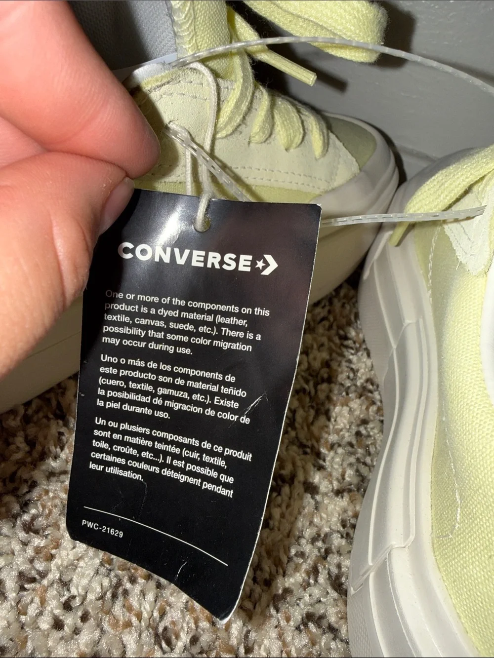 Converse Low Top Sneakers in Light Yellow and White - Picture 10 of 10
